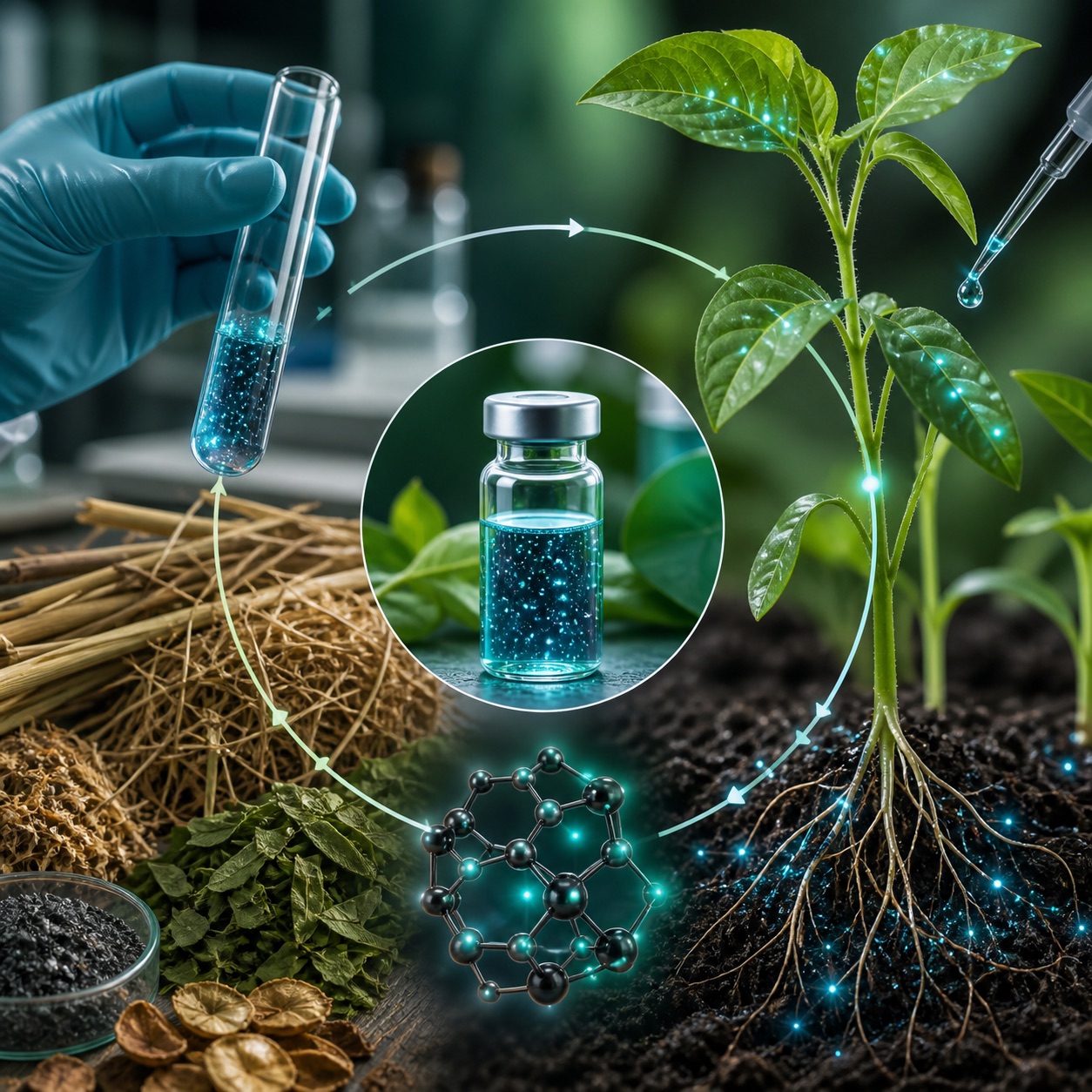 Agro-food residues transformed into carbon nanodots for experimental agricultural biostimulant research